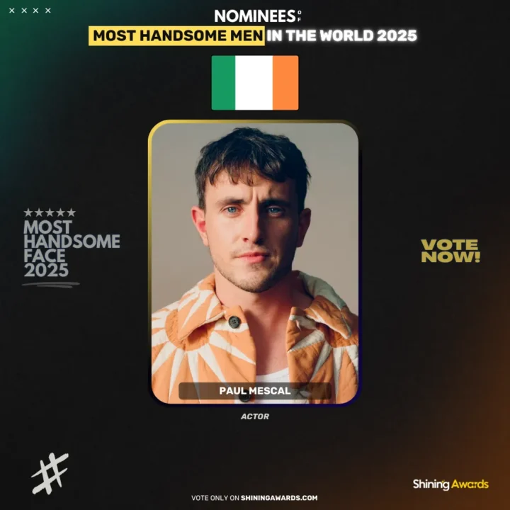 Paul-Mescal-Most-Handsome-Men-In-The-World-2025-Shining-Awards جذاب ترین مرد سال ۲۰۲۵ چه کسی است؟ - دیجینوی