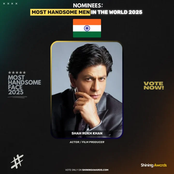 Shah-Rukh-Khan-Most-Handsome-Men-In-The-World-2025-Shining-Awards جذاب ترین مرد سال ۲۰۲۵ چه کسی است؟ - دیجینوی