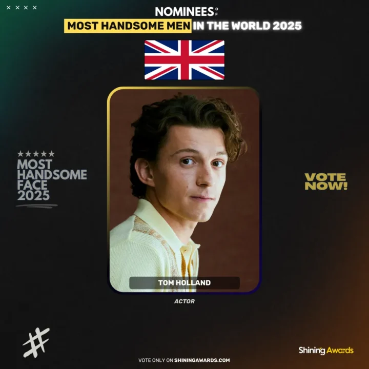 Tom-Holland-Most-Handsome-Men-In-The-World-2025-Shining-Awards جذاب ترین مرد سال ۲۰۲۵ چه کسی است؟ - دیجینوی