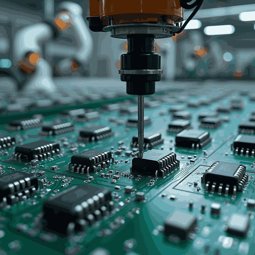 a_detailed_image_of_a_production_line_assembling_polyester_capacitors_on_printed_circuit_boards_pcb_c7hink3cuqpq84kbh3ou_0_4_11zon خازن پلی استر در طراحی مدارات الکترونیکی - دیجینوی