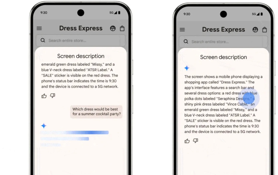 screen description Gemini گوگل جمینی وبگردی را برای کاربران دارای مشکلات بینایی و شنوایی آسانتر میکند - دیجینوی