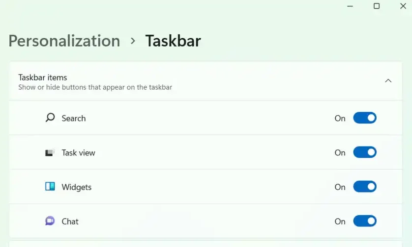 مرتب‌کردن Taskbar در ویندوز 11
