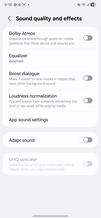 Samsung-One-UI-70-sound-quality-and-effects-499w-1080hjpg رابط کاربری One UI 8 احتمالاً تغییرات آزاردهندهای در تنظیمات صوتی ایجاد میکند - دیجینوی