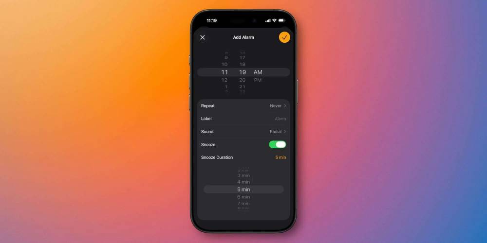 تنظیم زمان چرت سفارشی برای زنگ هشدارها در iOS 26