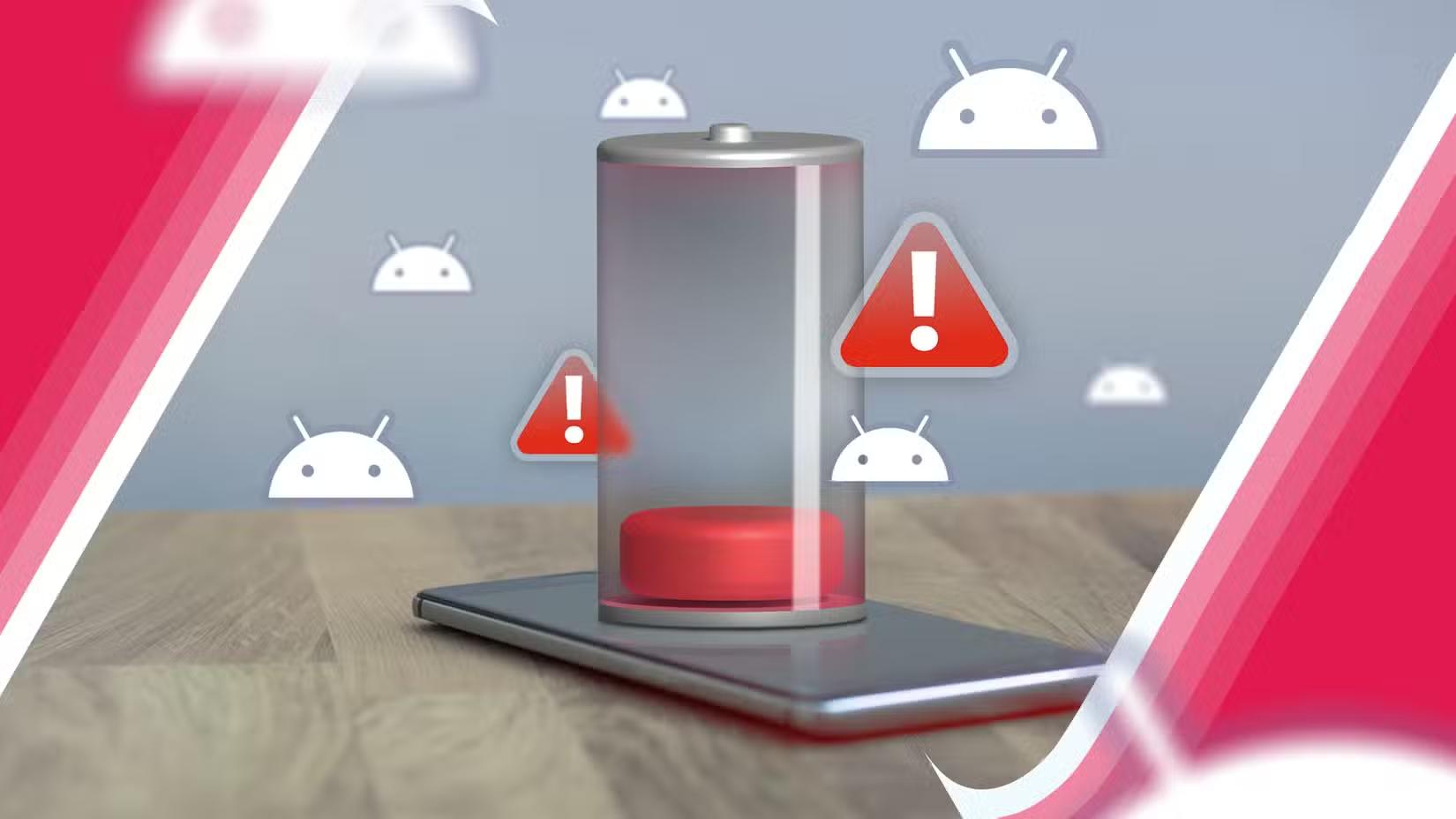 a-smartphone-with-a-low-battery-icon-above-the-screen-and-android-icons-around-it 1 باتری موبایل