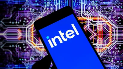 The Intel Corporation logo is being displayed on a smart phone in this photo illustration in Brussels Belgium on January 28 2024Photo illustration by Jonathan Raa_NurPhoto via Getty Images دیجینوی: اخبار و بررسی تكنولوژی، کامپیوتر، موبایل، اینترنت