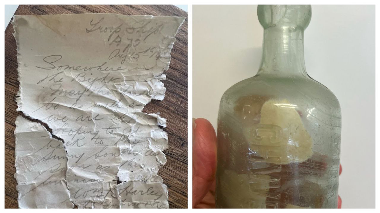 نامه‌ی دو سرباز جنگ جهانی اول در یک بطری پس از یک قرن پیدا شد - دیجینوی